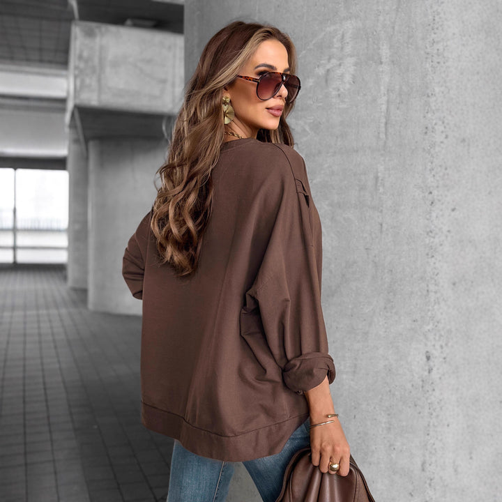 Damer Oversized Sweatshirt med Glittertryck Mirla-Eva Jonsson