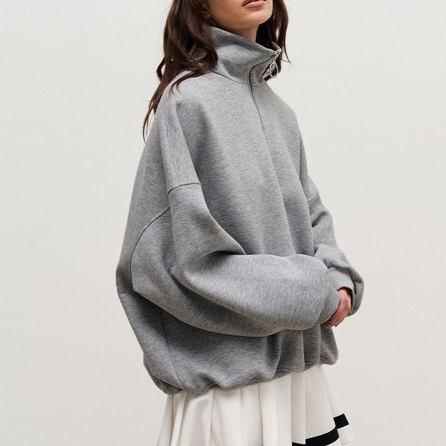 Damer Oversized Sweatshirt med Ståkrage Eva Jonsson-Eva Jonsson