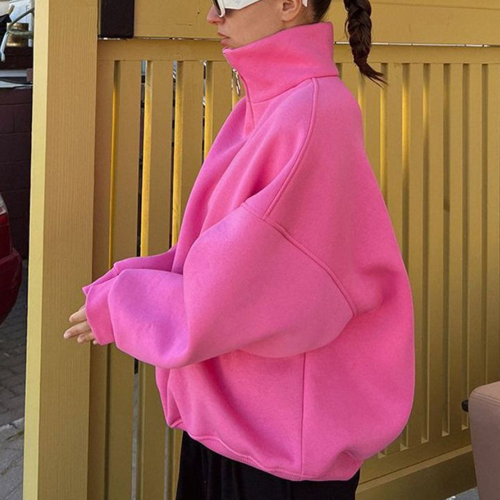 Damer Oversized Sweatshirt med Ståkrage Eva Jonsson-Eva Jonsson
