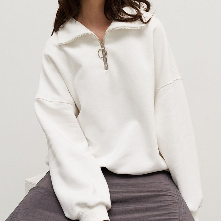 Damer Oversized Sweatshirt med Ståkrage Eva Jonsson-Eva Jonsson