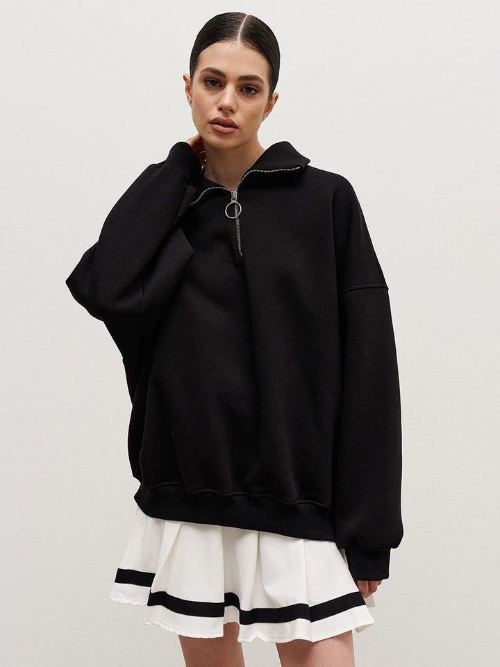 Damer Oversized Sweatshirt med Ståkrage Eva Jonsson-Eva Jonsson