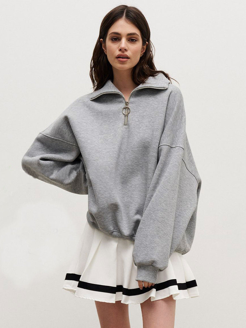 Damer Oversized Sweatshirt med Ståkrage Eva Jonsson-Eva Jonsson