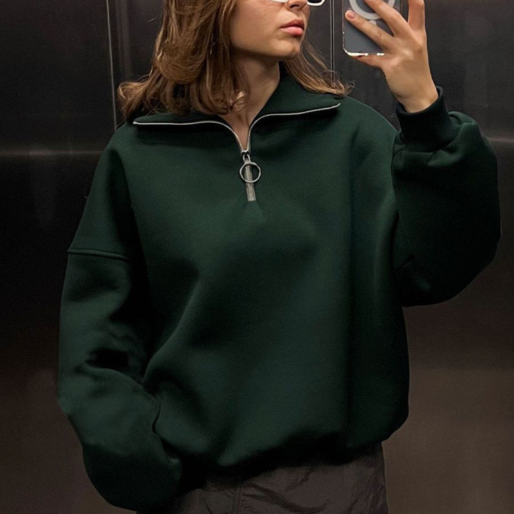 Damer Oversized Sweatshirt med Ståkrage Eva Jonsson-Eva Jonsson