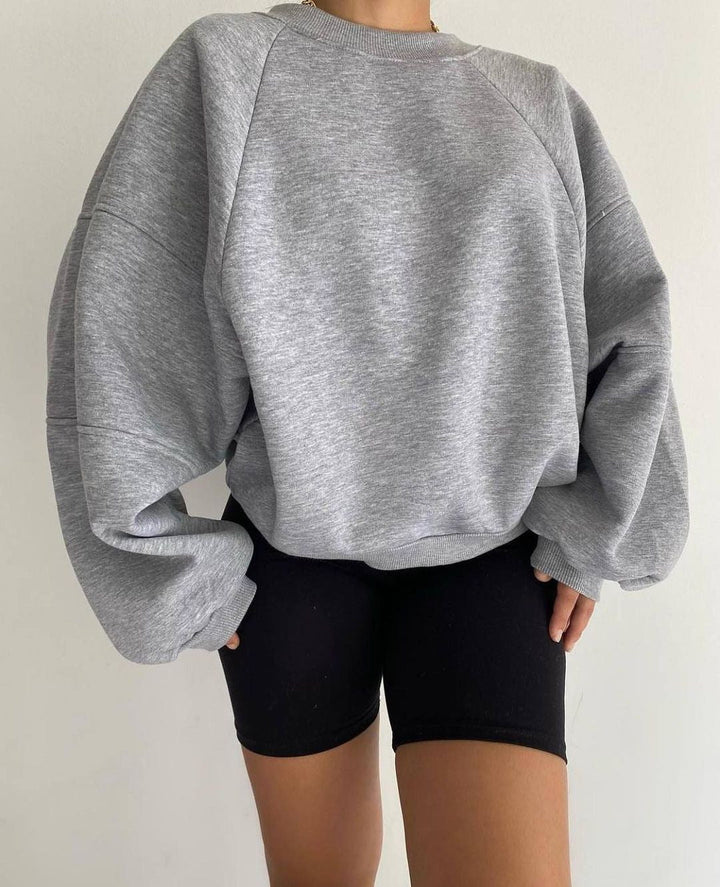 Damer Oversized Sweatshirt med Voluminösa Ärmar Mirla-Eva Jonsson