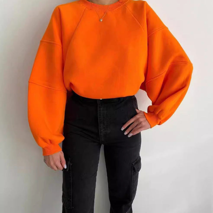 Damer Oversized Sweatshirt med Voluminösa Ärmar Mirla-Eva Jonsson