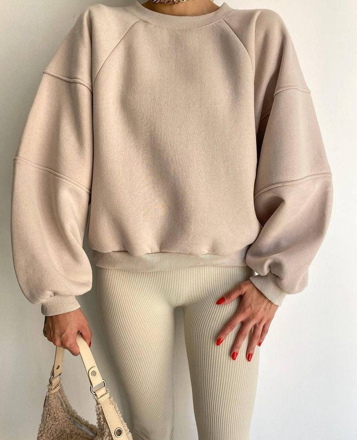 Damer Oversized Sweatshirt med Voluminösa Ärmar Mirla-Eva Jonsson
