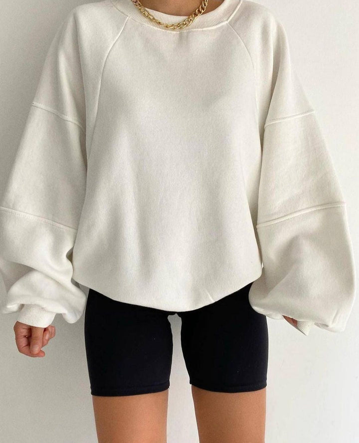 Damer Oversized Sweatshirt med Voluminösa Ärmar Mirla-Eva Jonsson