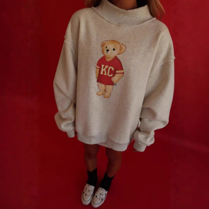 Damer Oversized Sweatshirt med björnmotiv Eva Jonsson-Eva Jonsson