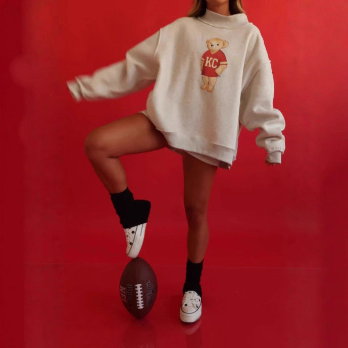 Damer Oversized Sweatshirt med björnmotiv Eva Jonsson-Eva Jonsson