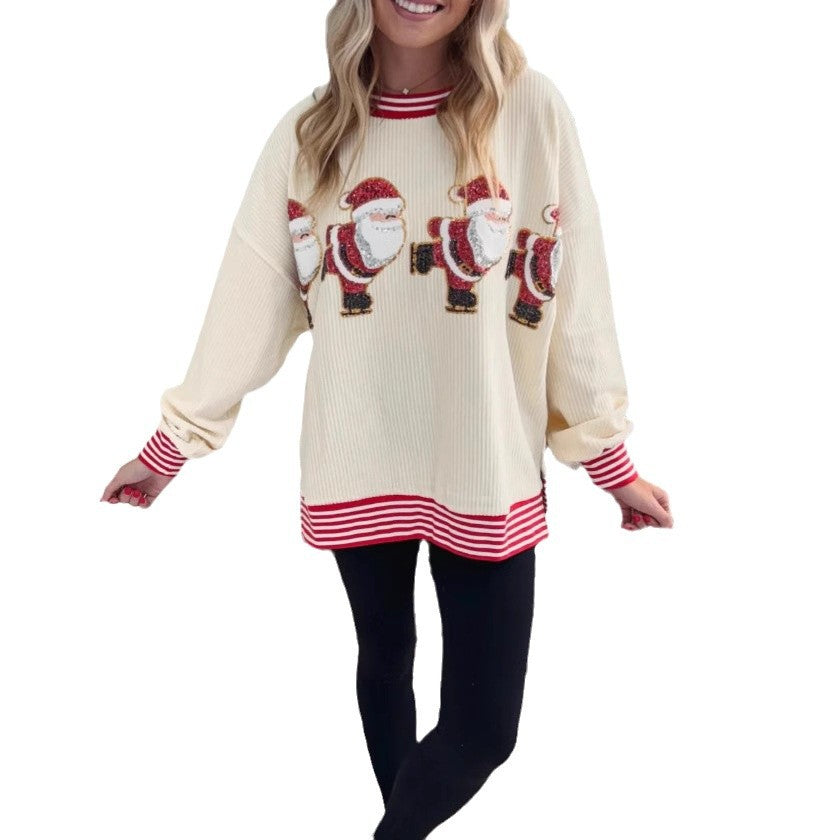 Damer Oversized Sweatshirt med festligt julmotiv Mirla-Eva Jonsson