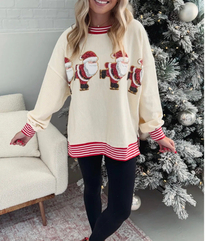Damer Oversized Sweatshirt med festligt julmotiv Mirla-Eva Jonsson