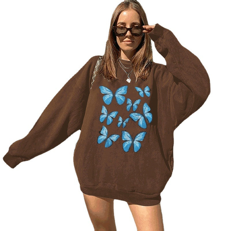 Damer Oversized Sweatshirt med fjärilsdesign Mirla-Eva Jonsson