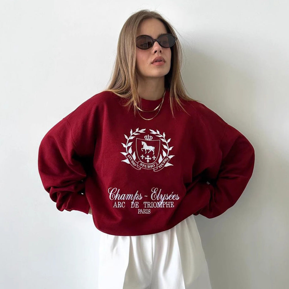 Damer Oversized Sweatshirt med grafisk tryck och mjukt foder Mirla-Eva Jonsson