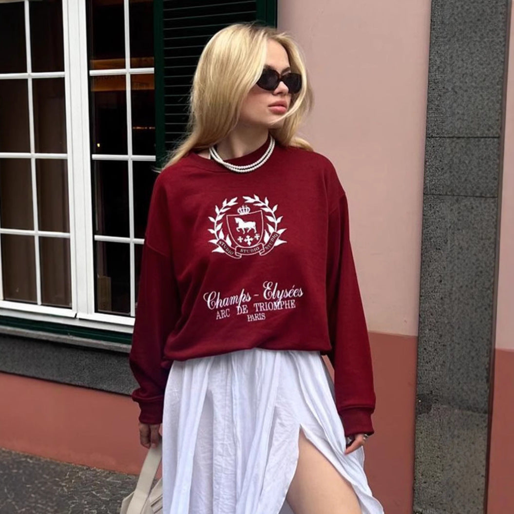 Damer Oversized Sweatshirt med grafisk tryck och mjukt foder Mirla-Eva Jonsson