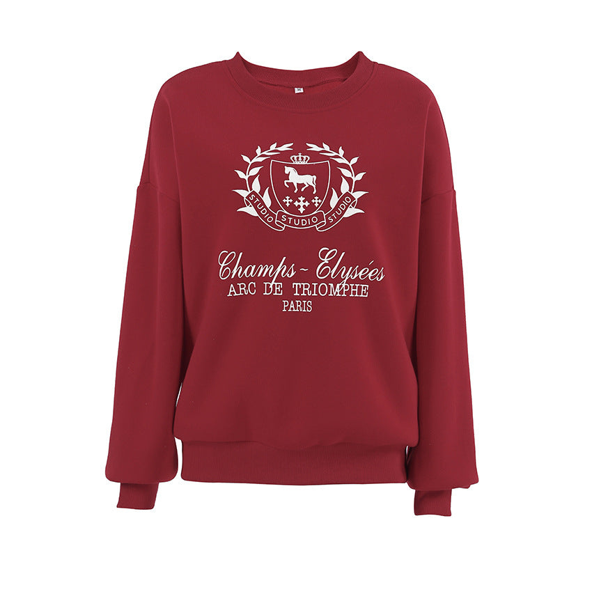 Damer Oversized Sweatshirt med grafisk tryck och mjukt foder Mirla-Eva Jonsson