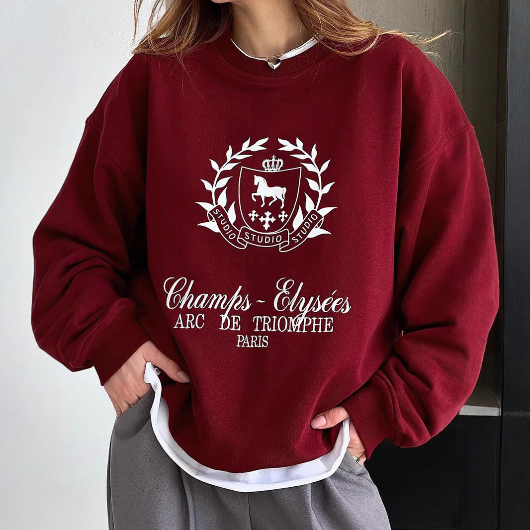 Damer Oversized Sweatshirt med grafisk tryck och mjukt foder Mirla-Eva Jonsson
