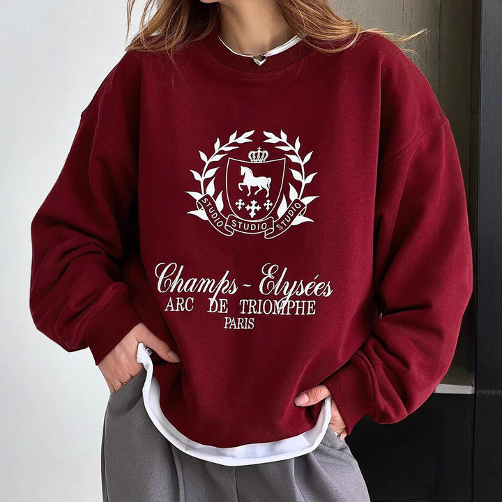 Damer Oversized Sweatshirt med grafisk tryck och mjukt foder Mirla-Eva Jonsson