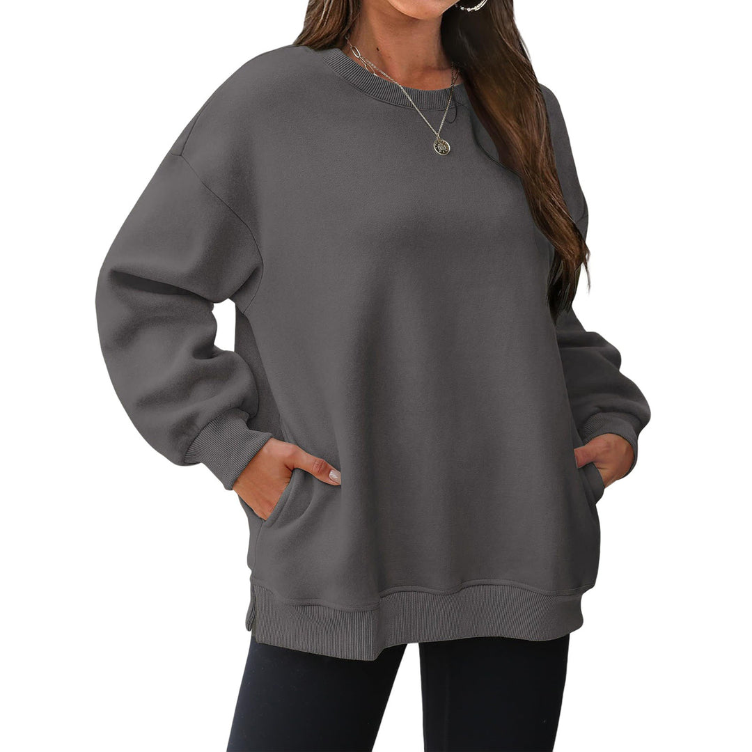 Damer Oversized Sweatshirt med kängurufickor och överhängande axlar Mirla-Eva Jonsson