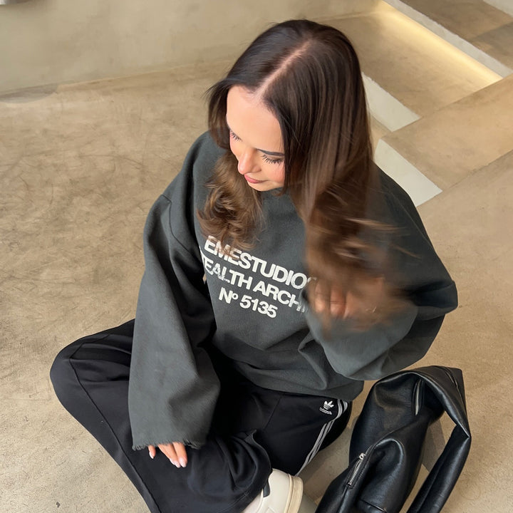 Damer Oversized Sweatshirt med kreativt tryck Mirla-Eva Jonsson