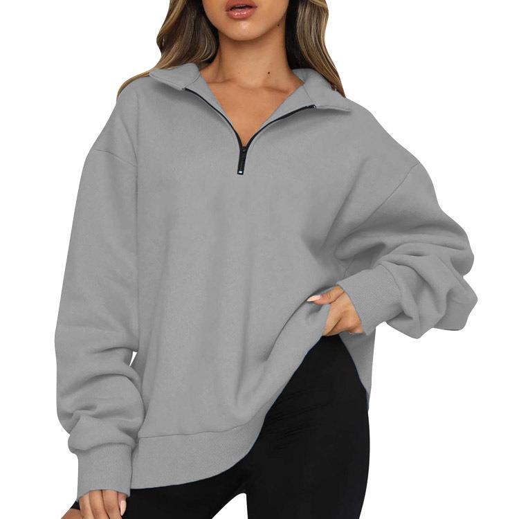 Damer Oversized Sweatshirt med ståkrage och dragkedja Mirla-Eva Jonsson