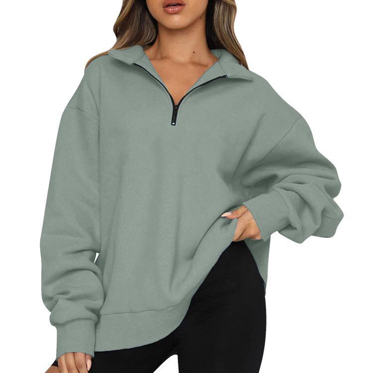 Damer Oversized Sweatshirt med ståkrage och dragkedja Mirla-Eva Jonsson