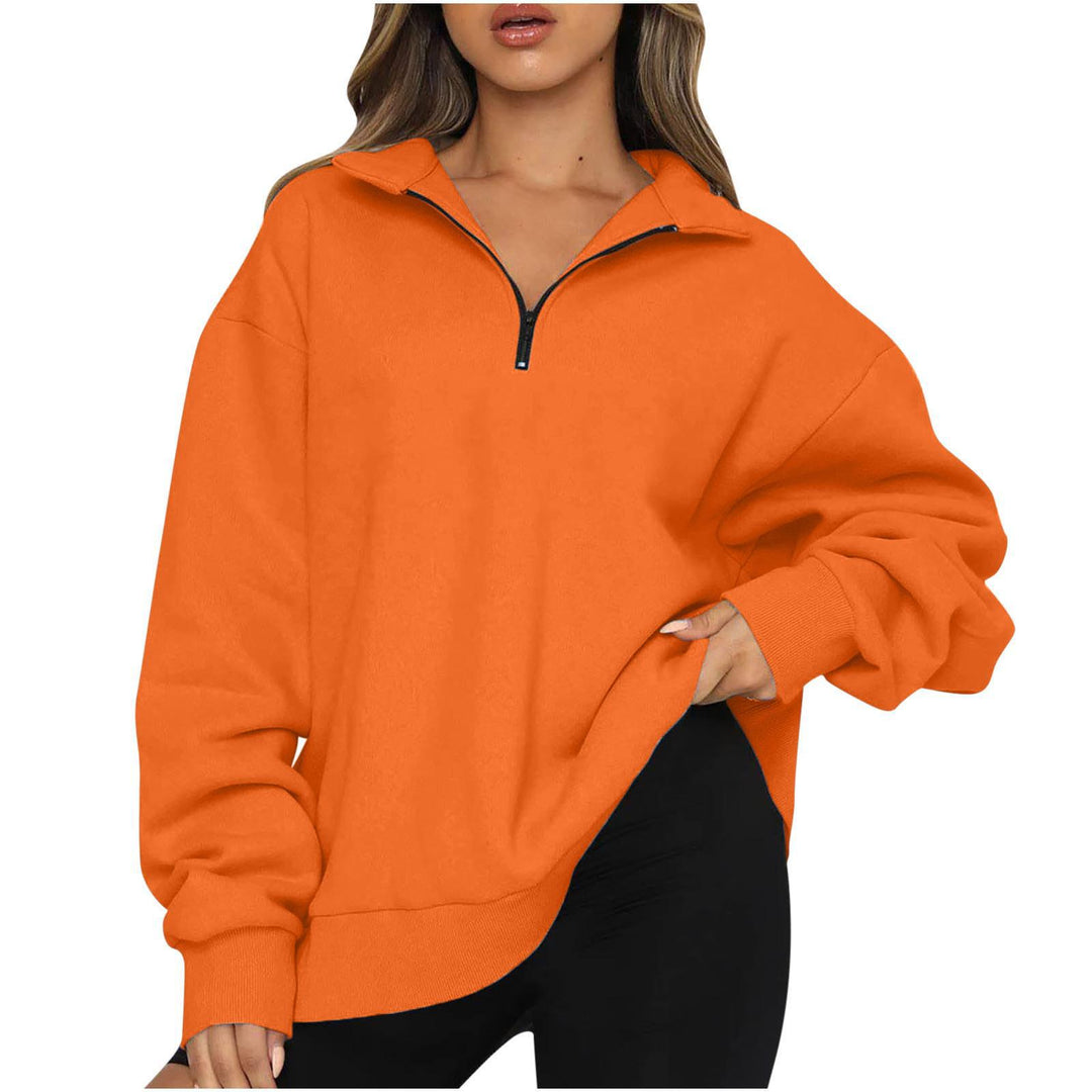 Damer Oversized Sweatshirt med ståkrage och dragkedja Mirla-Eva Jonsson