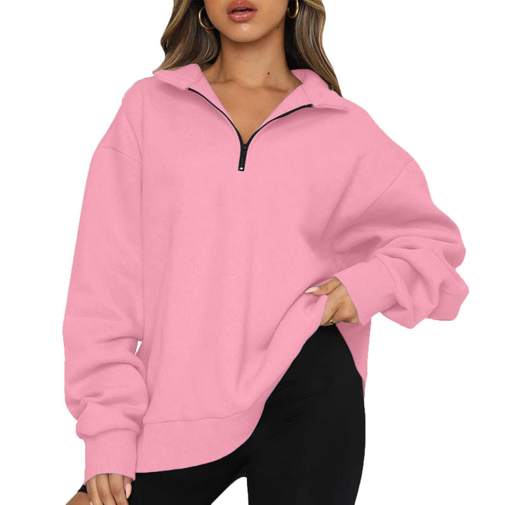 Damer Oversized Sweatshirt med ståkrage och dragkedja Mirla-Eva Jonsson