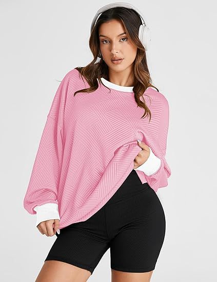 Damer Oversized Sweatshirt med strukturerad design Eva Jonsson-Eva Jonsson