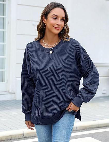 Damer Oversized Sweatshirt med strukturerad design Eva Jonsson-Eva Jonsson