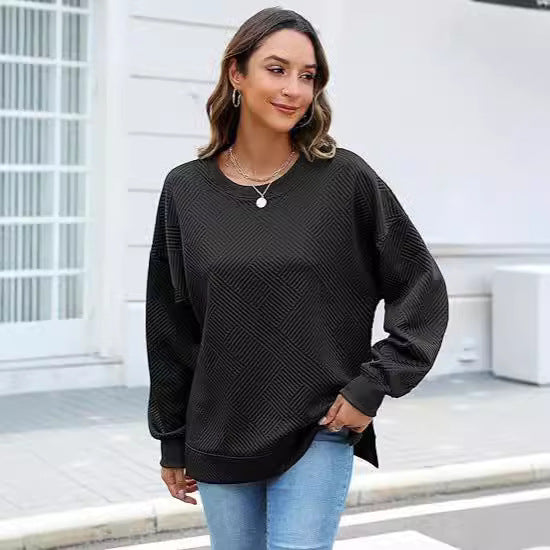 Damer Oversized Sweatshirt med strukturerad design Eva Jonsson-Eva Jonsson