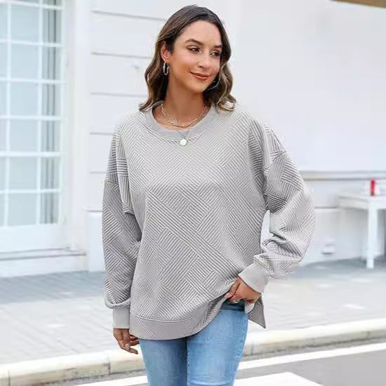 Damer Oversized Sweatshirt med strukturerad design Eva Jonsson-Eva Jonsson