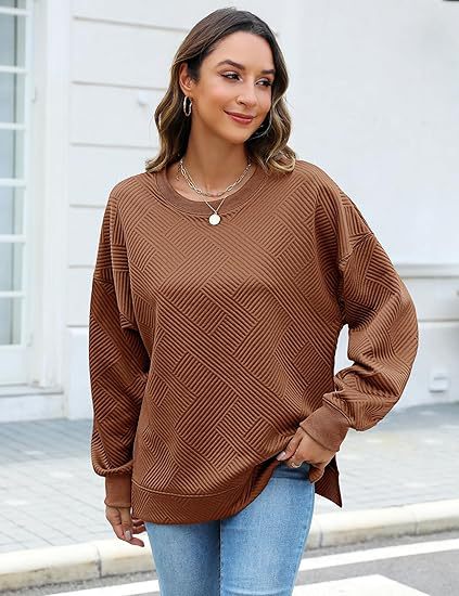 Damer Oversized Sweatshirt med strukturerad design Eva Jonsson-Eva Jonsson