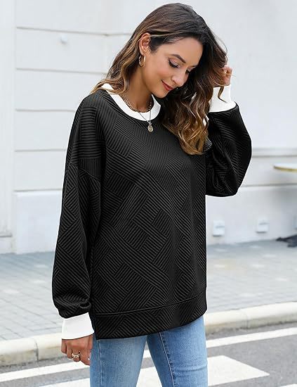 Damer Oversized Sweatshirt med strukturerad design Eva Jonsson-Eva Jonsson