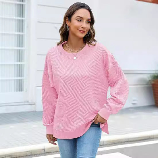 Damer Oversized Sweatshirt med strukturerad design Eva Jonsson-Eva Jonsson