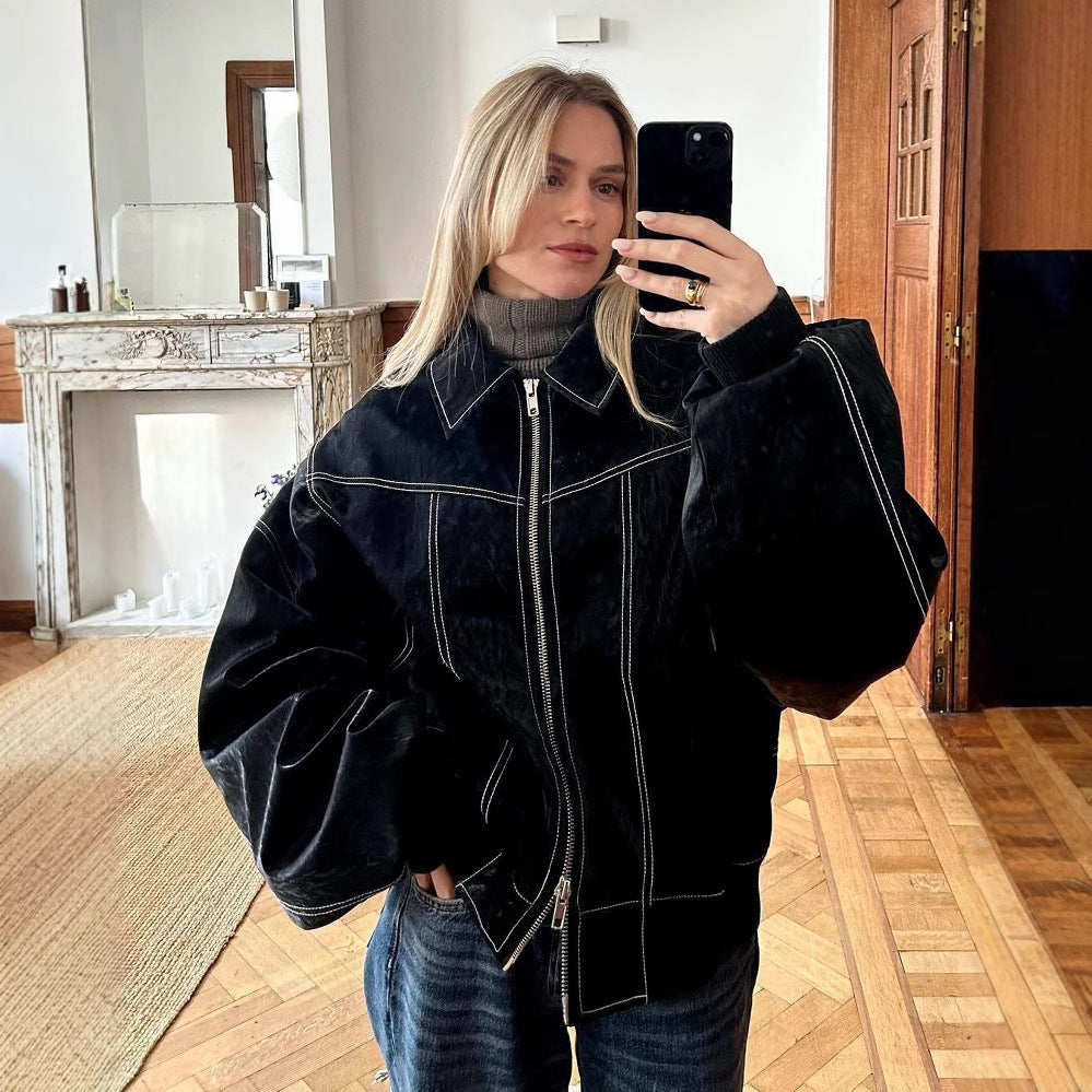 Damer Oversized Syntetläderjacka Mirla-Eva Jonsson