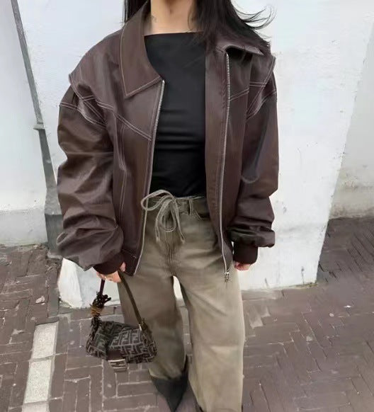 Damer Oversized Syntetläderjacka Mirla-Eva Jonsson