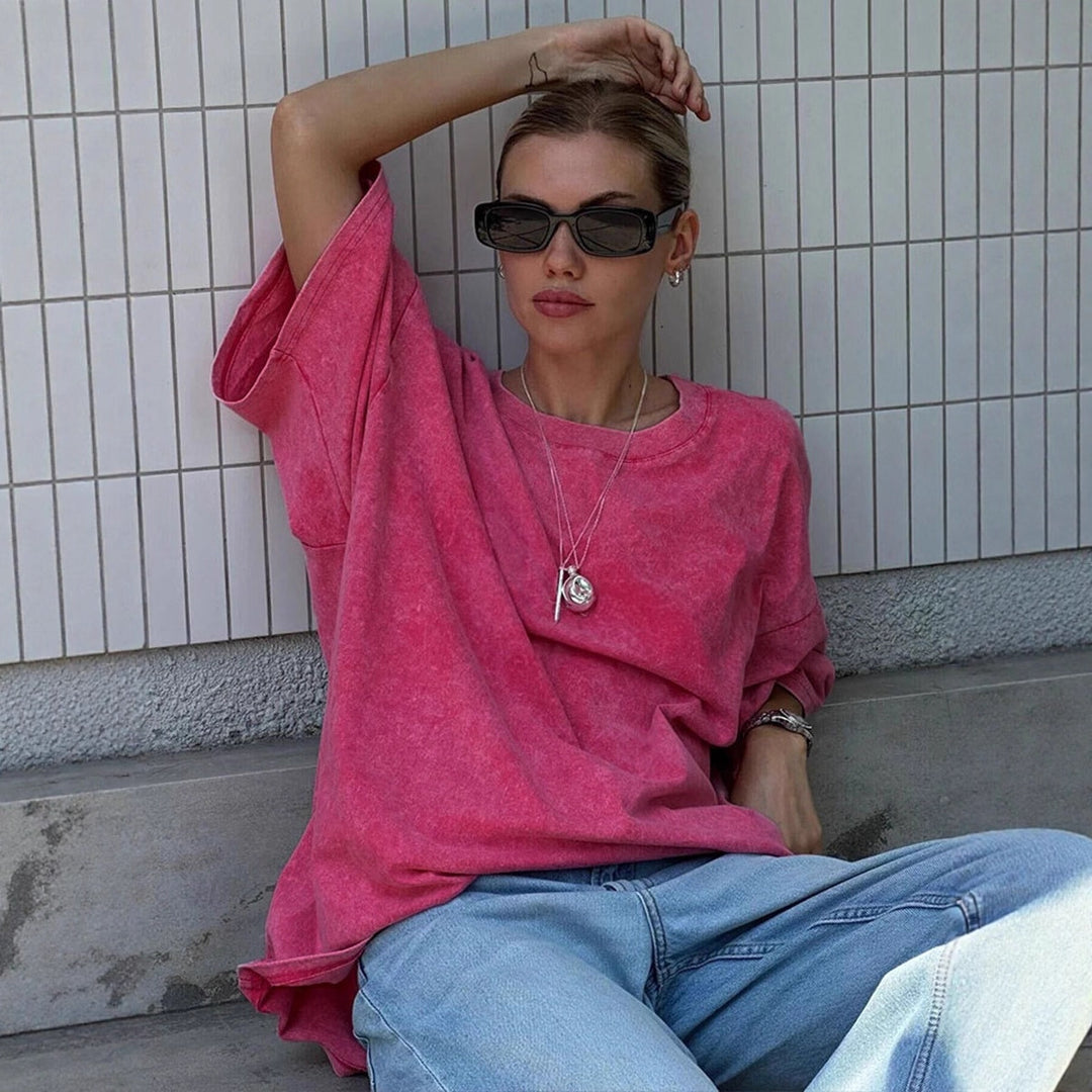 Damer Oversized T-shirt i högkvalitativ bomull Mirla-Eva Jonsson
