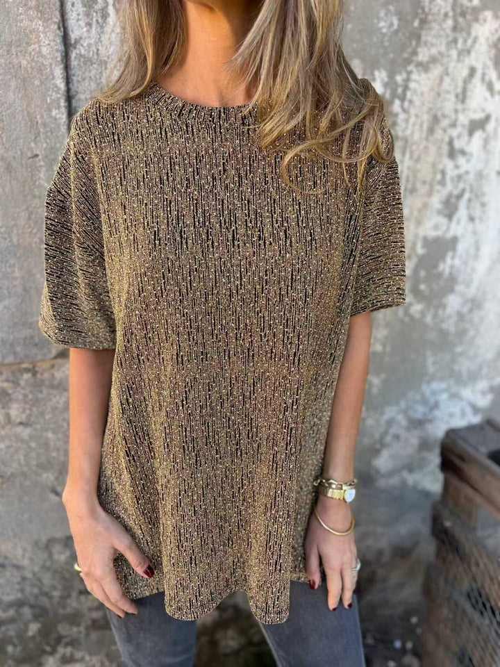Damer Oversized T-shirt med glitterstenar och avslappnad passform Mirla-Eva Jonsson
