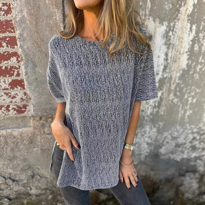 Damer Oversized T-shirt med glitterstenar och avslappnad passform Mirla-Eva Jonsson