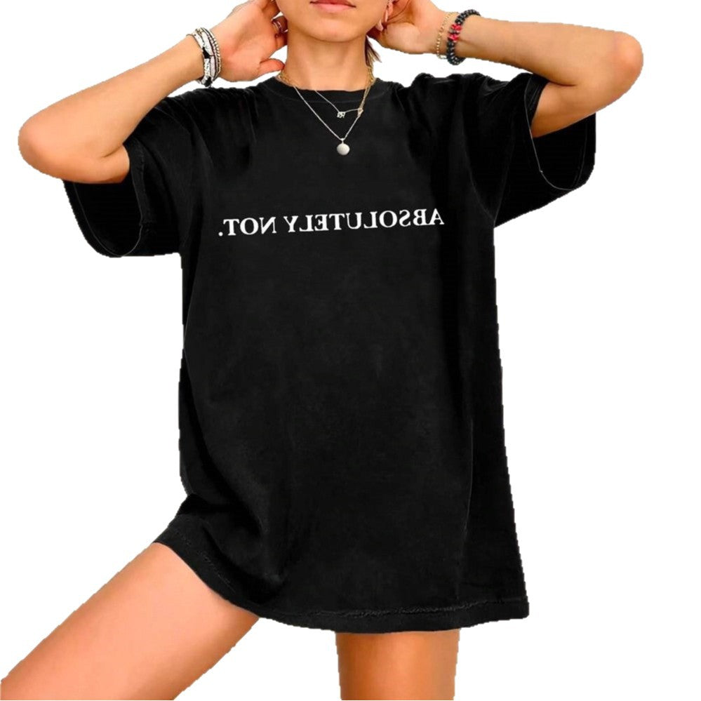 Damer Oversized T-shirt med kreativt uttalande tryck Mirla-Eva Jonsson