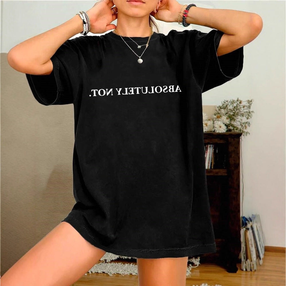 Damer Oversized T-shirt med kreativt uttalande tryck Mirla-Eva Jonsson