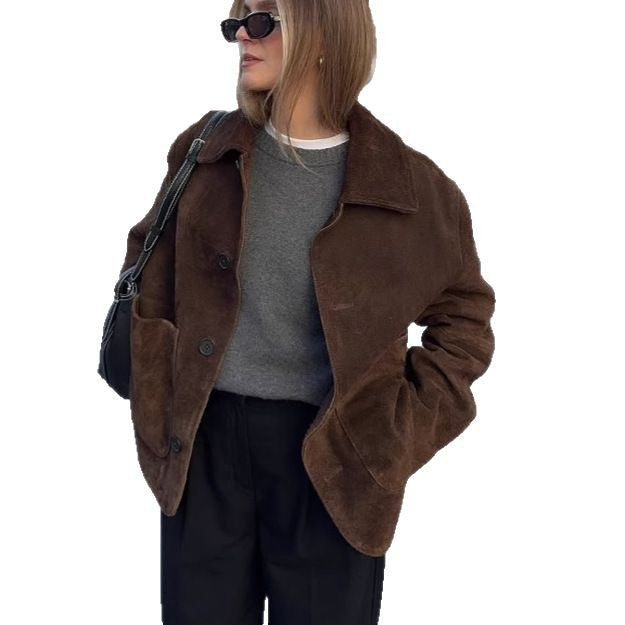 Damer Oversized Teddyjacka med knappstängning och stora fickor Mirla-Eva Jonsson
