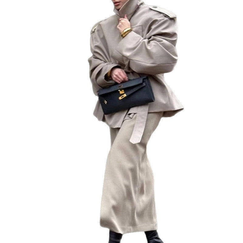 Damer Oversized Trenchcoat med hög krage och vida ärmar Eva Jonsson-Eva Jonsson
