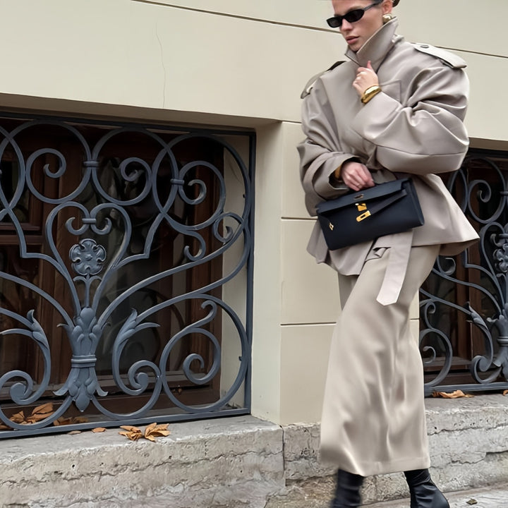 Damer Oversized Trenchcoat med hög krage och vida ärmar Eva Jonsson-Eva Jonsson