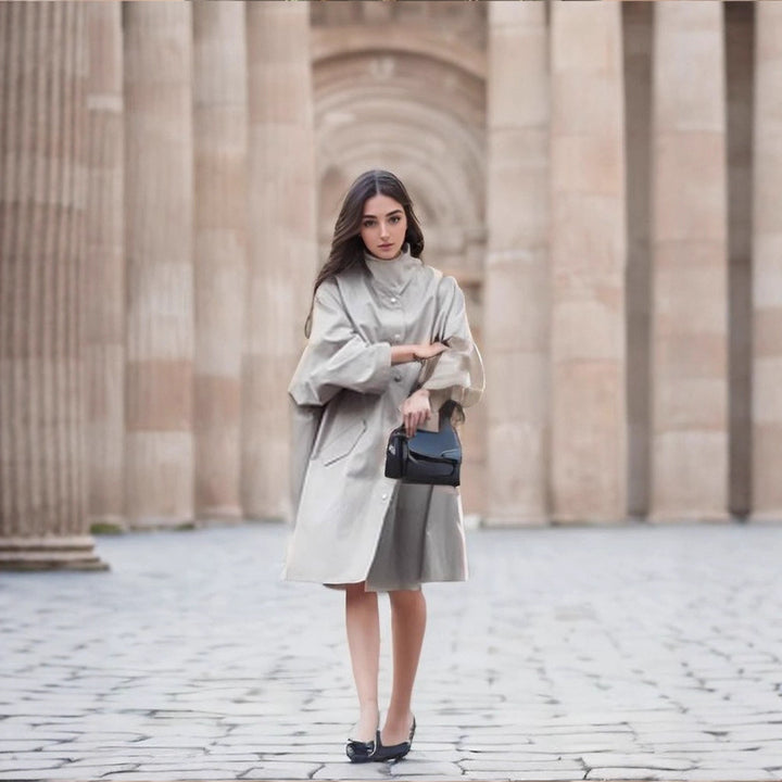 Damer Oversized Trenchcoat med minimalistiska knapppdetaljer Mirla-Eva Jonsson