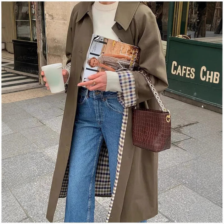 Damer Oversized Trenchcoat med rutmönster Mirla-Eva Jonsson