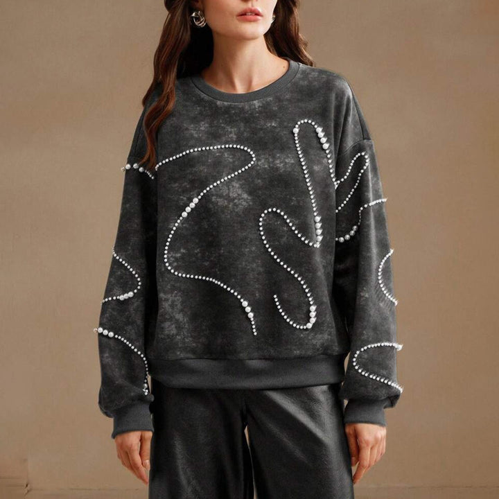 Damer Oversized Tröja med Perldesign Mirla-Eva Jonsson