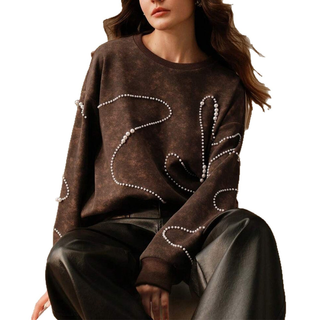 Damer Oversized Tröja med Perldesign Mirla-Eva Jonsson