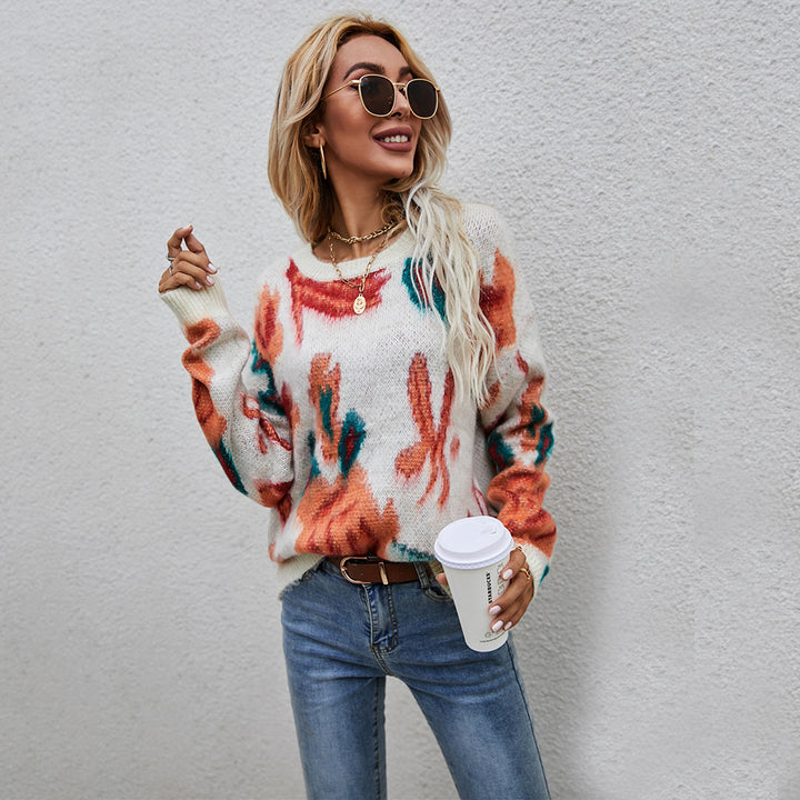 Damer Oversized Tröja med blommönster Mirla-Eva Jonsson