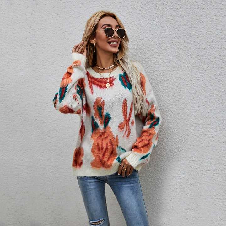 Damer Oversized Tröja med blommönster Mirla-Eva Jonsson